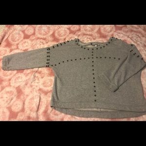 Edgy 3/4 Sleeve Beaded Sweater